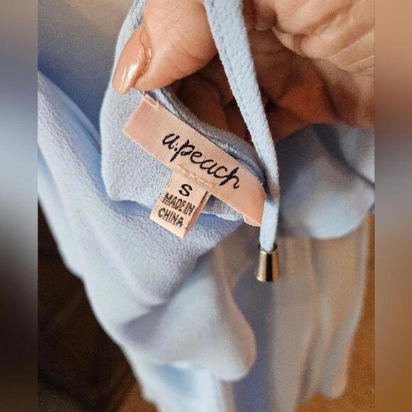 A. Peach Stylish Cold Shoulder Dress - Light Blue # 53 - Picture 5 of 5